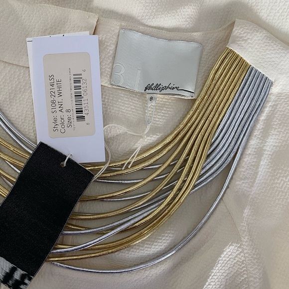 NWT 3.1 Phillip Lim Metallic Cord Cream Blouse - Picture 6 of 7